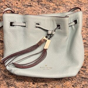 Kate Spade Graceblue Cooper Grey Street Leather Bucket Bag EUC 🩵